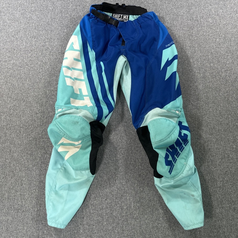 Shift MX Ride Club‎ Syndicate Motocross Pants Youth Size 28 Blue Teal MX BMX ATV
